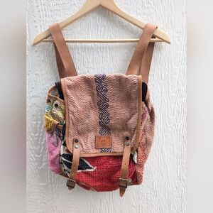 Rare WILL Leather Goods Kantha Backpack Travel Bag One Of A Kind